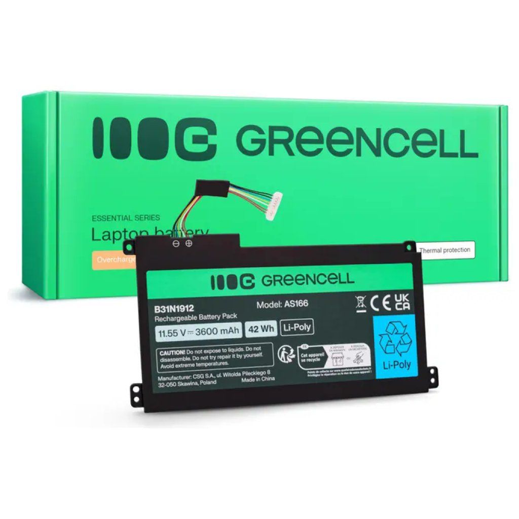 Green Cell Batteria per ASUS VivoBook E410MA ed E510MA, 11,55 V, 3600 mAh, 42 Wh