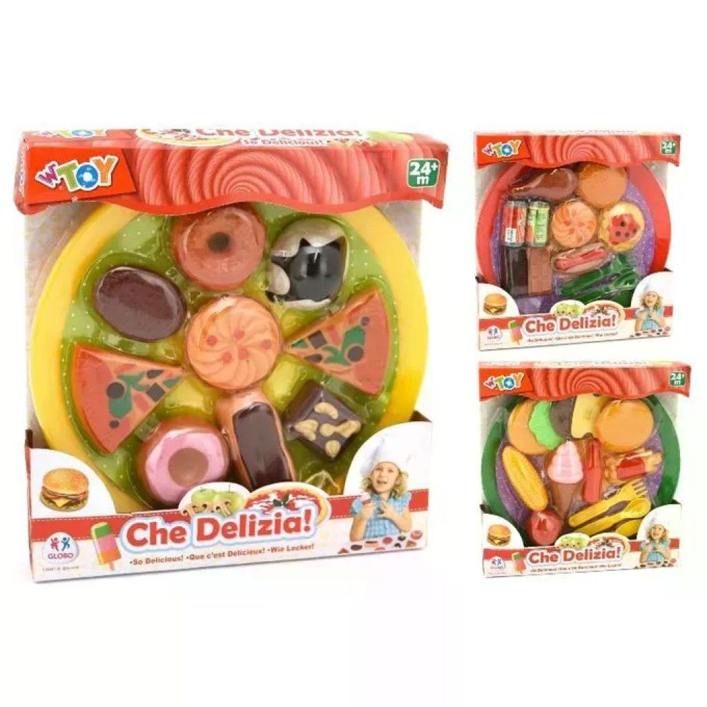 GLOBO Che Delizia! Set Giocattolo Fast Food, 3 Assortimenti