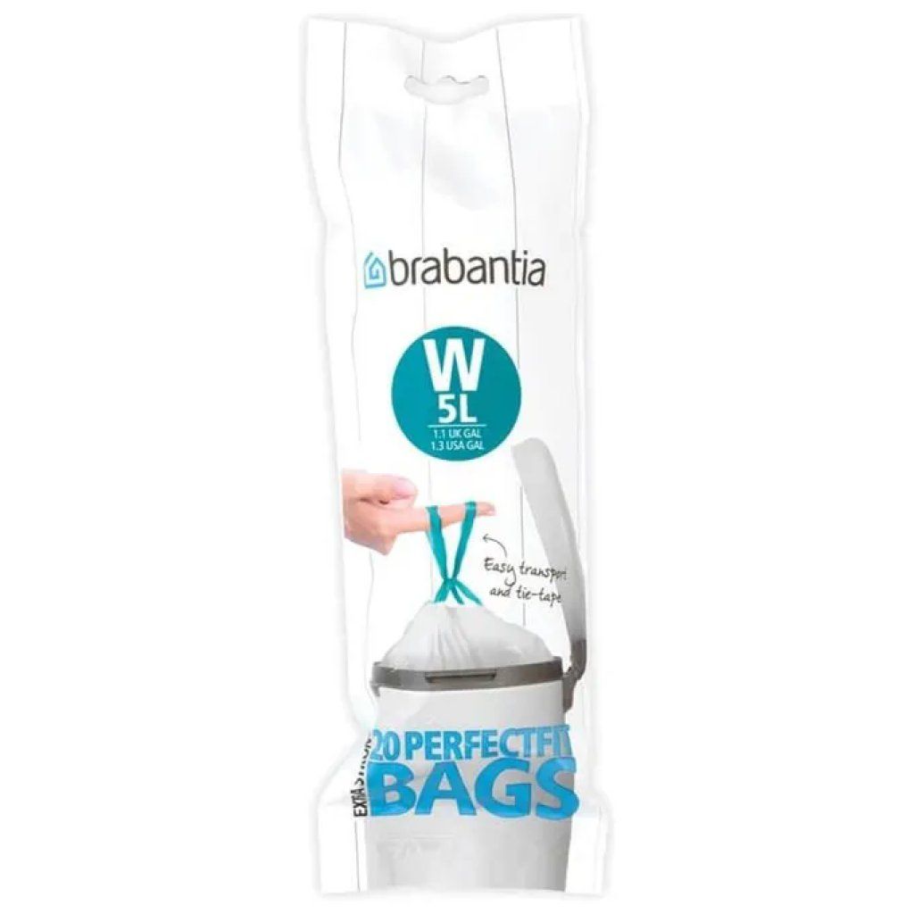 Brabantia PerfectFit Sacchetti Spazzatura Codice W, 5 L, 20 Pezzi