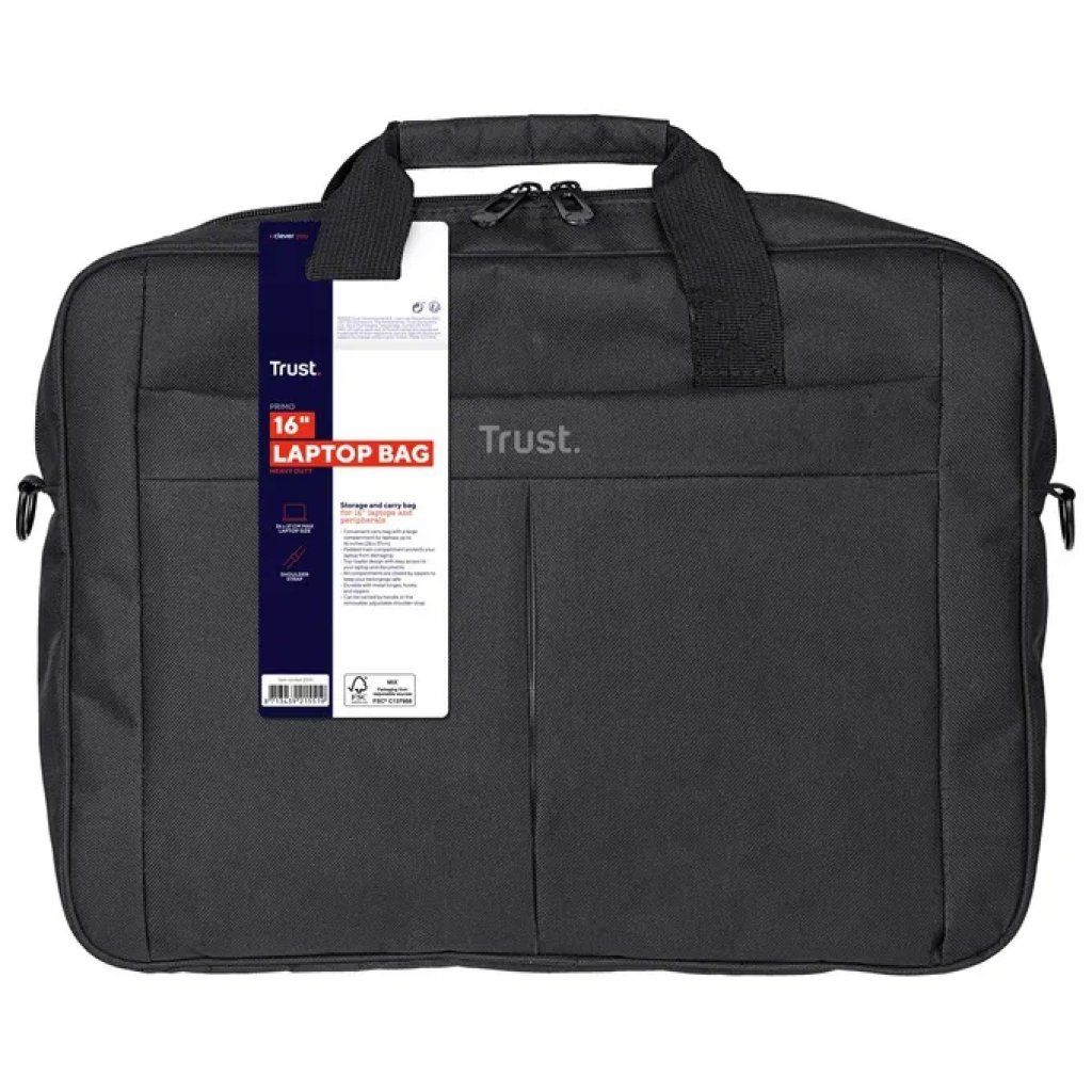 Trust Primo 21551 – Borsa nera per laptop fino a 16 Trust Primo 21551 – Borsa nera per laptop fino a 16"