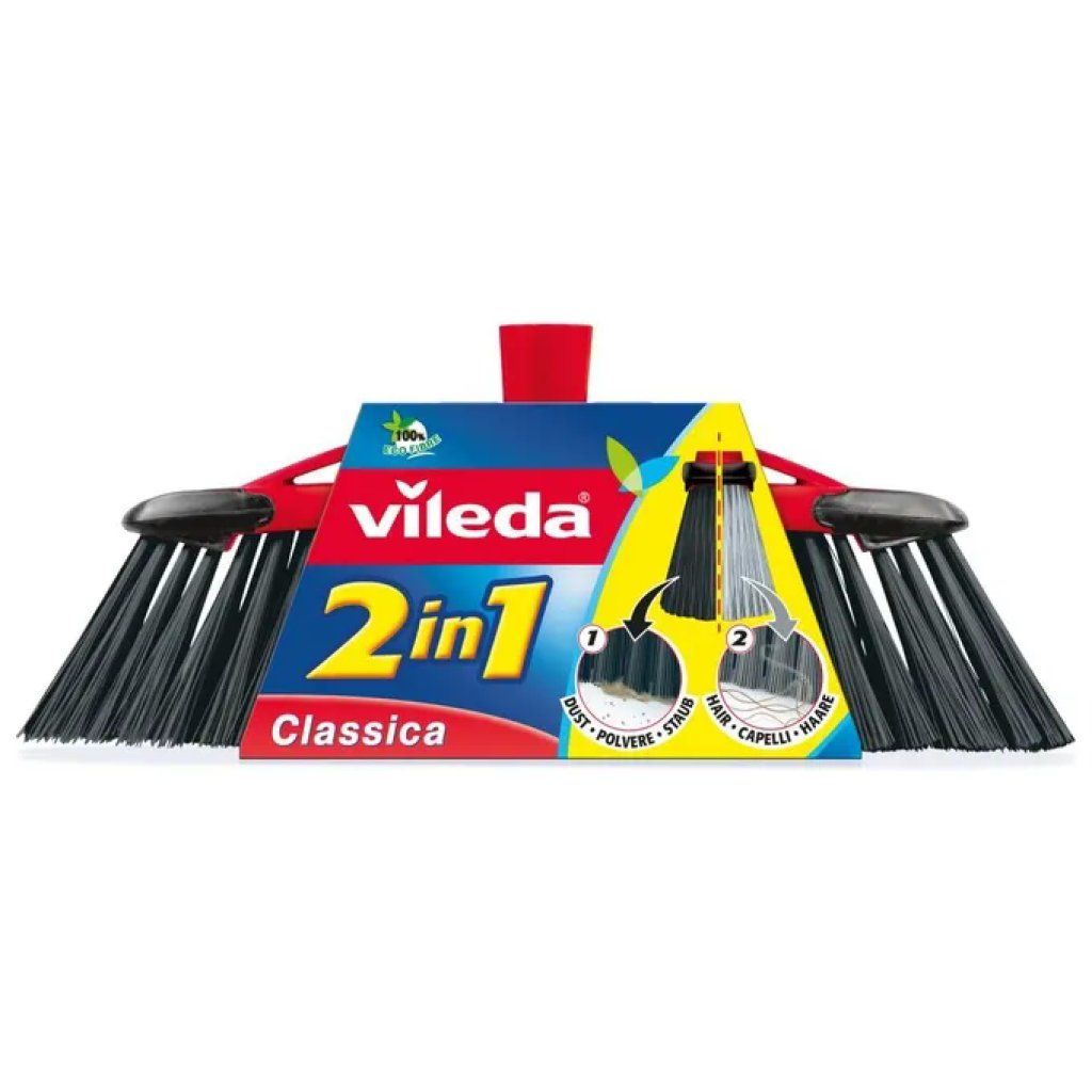Vileda Scopa 2 in 1 per Interni con Paracolpi