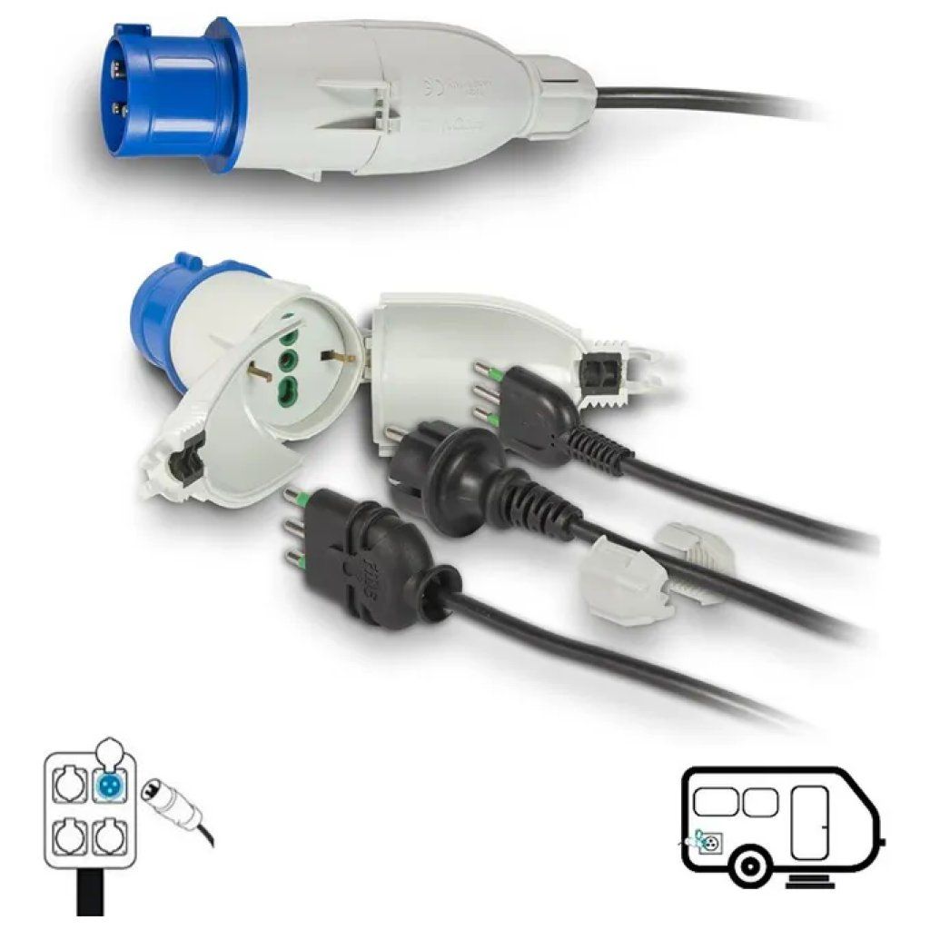 Fanton Optimus FME73020 Adattatore CEE 16A con Presa Bipasso e Schuko IP44