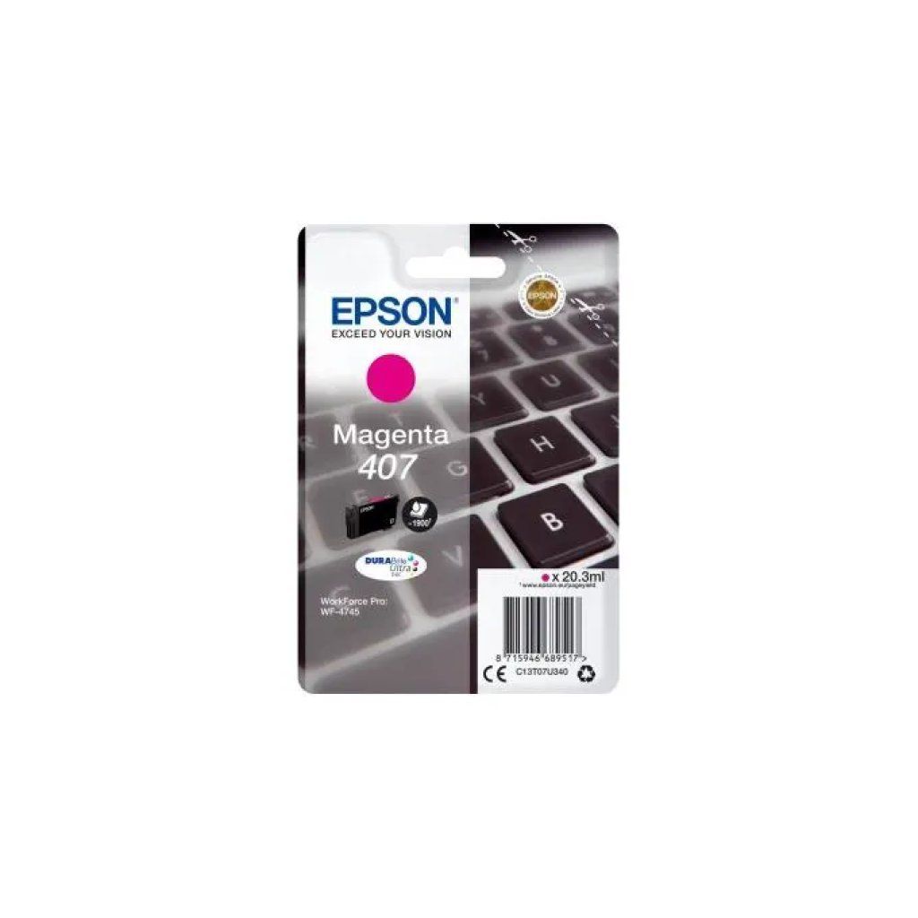 Epson Cartuccia Originale Epson 407 XL Magenta C13T07U340 Epson Cartuccia Originale Epson 407 XL Magenta C13T07U340