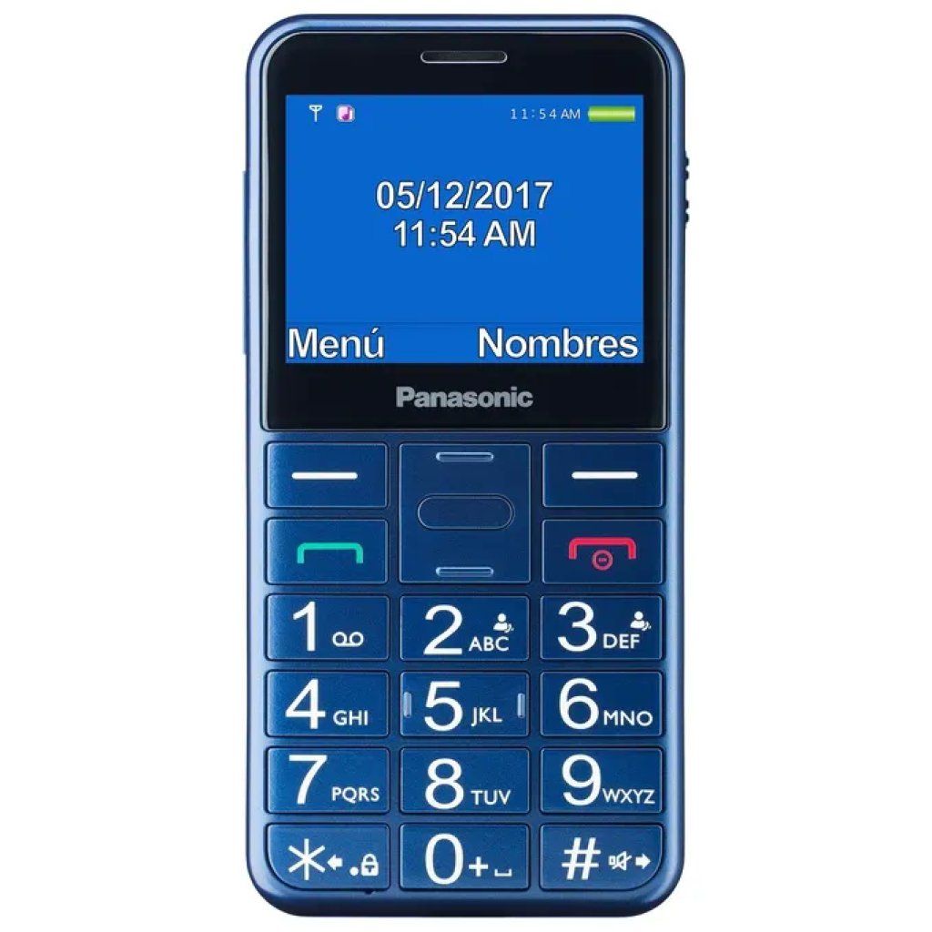 Panasonic KX-TU155 Cellulare Facilitato Dual SIM, 2,4", Tasto SOS e Bluetooth, Blu