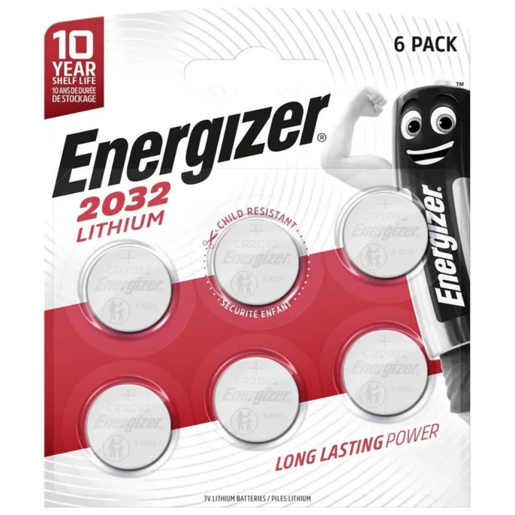 Energizer CR2032 – Confezione da 6 pile a bottone al litio 3 V