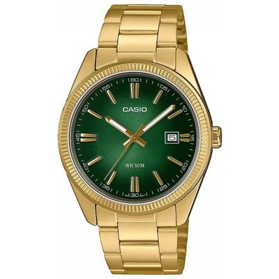 Casio MTP-1302PGC-3AVEF Orologio Uomo Verde e Oro