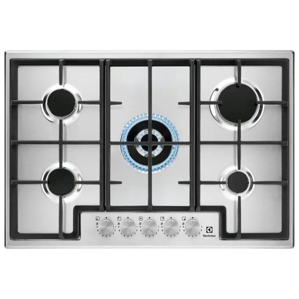 Electrolux EGS75362X Piano Cottura a Gas 75 cm, 5 Fuochi, Inox