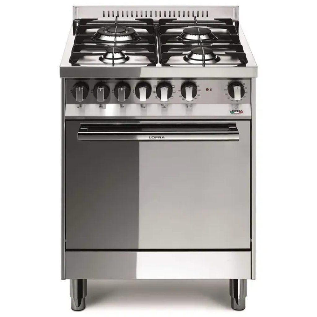 LOFRA M66MF-C Cucina a Gas 60 cm con Forno Elettrico Multifunzione, 4 Fuochi, 70 L, Classe A