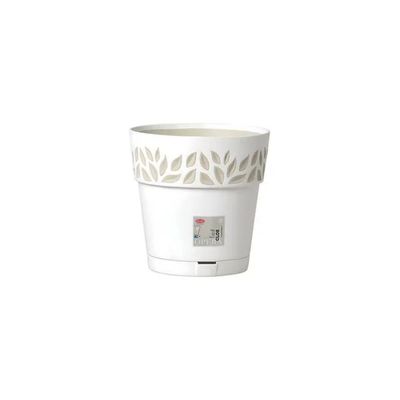 Stefanplast Cloe STF816 Vaso da Giardino con Riserva d’Acqua, 25 × 25 cm, Bianco Travertino
