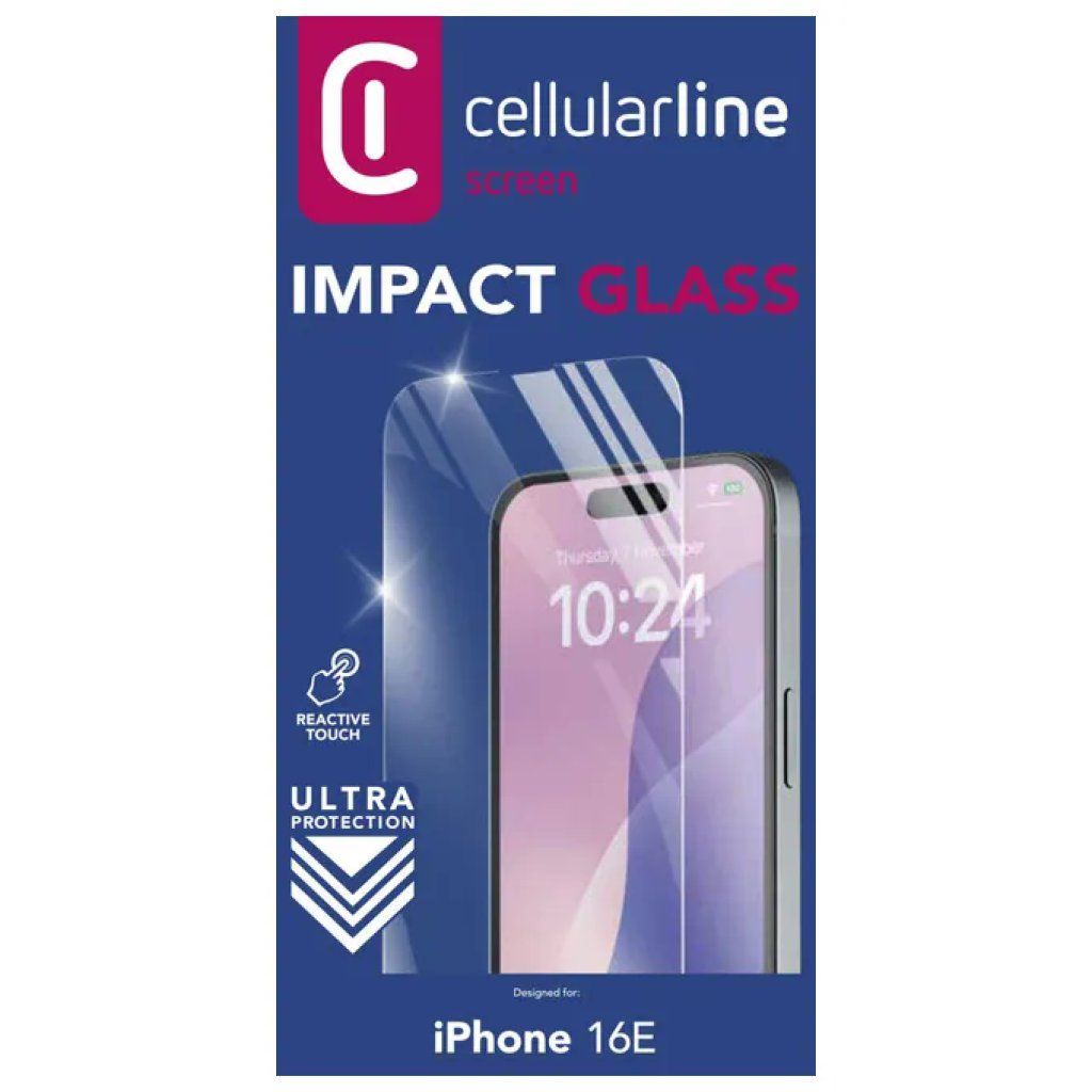 Cellularline Impact Glass – Vetro temperato per iPhone 16e