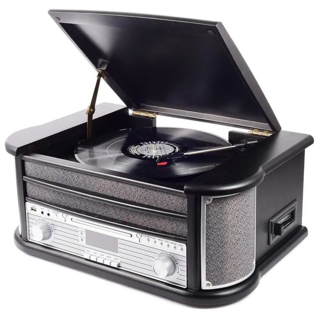 Denver MRD-51 Giradischi Retrò con CD, DAB/FM, USB e Lettore Cassette - Nero