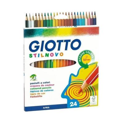 Giotto 256600 Stilnovo Pastelli Colorati 24 pezzi fusto esagonale mina 3.3 mm colore Multicolore