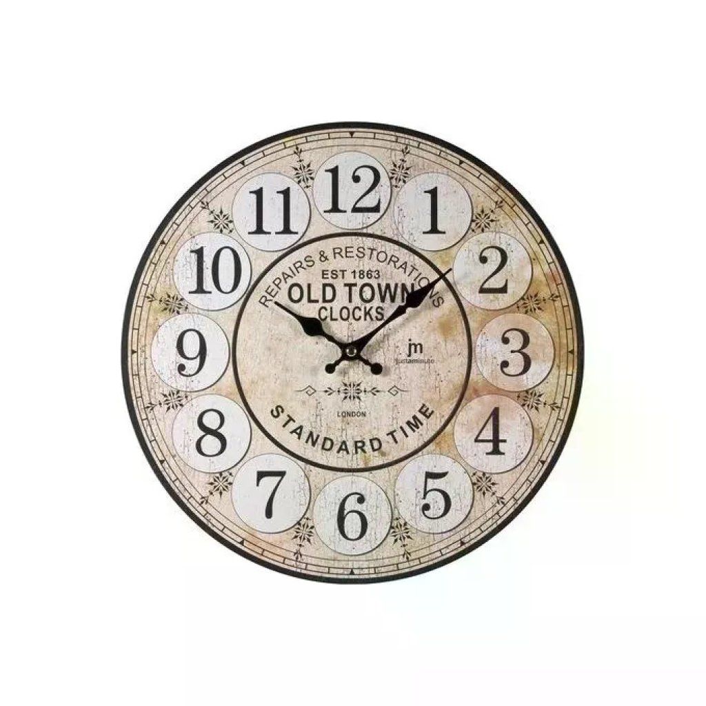 Lowell Old Town Orologio da Parete Vintage Ocra, 33 cm