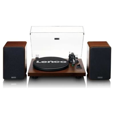 Lenco LS-600WA Giradischi Bluetooth 5.0 con 2 diffusori, Noce