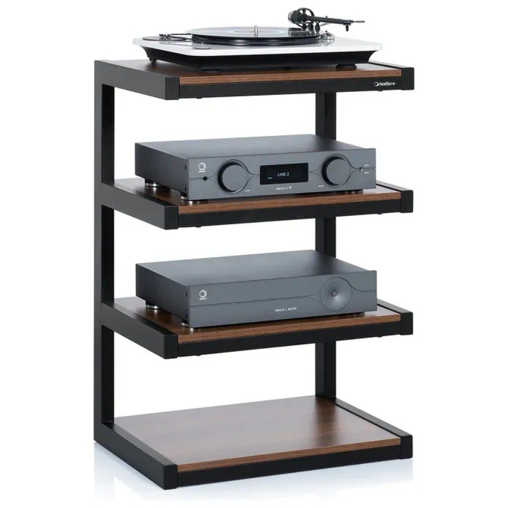 Norstone Esse Mobile Hi-Fi Nero Satinato a 4 Ripiani