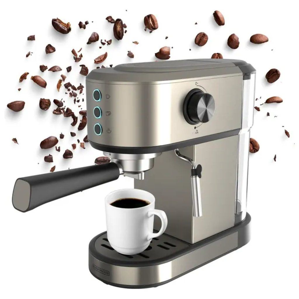 BLACK+DECKER BXCO1350E Macchina Espresso Manuale 20 Bar, Argento BLACK+DECKER BXCO1350E Macchina Espresso Manuale 20 Bar, Argento