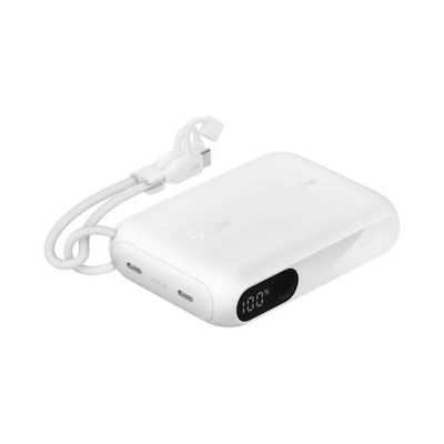 Belkin Power Bank 10.000 mAh USB-C 20 W con Display, Bianca Belkin Power Bank 10.000 mAh USB-C 20 W con Display, Bianca