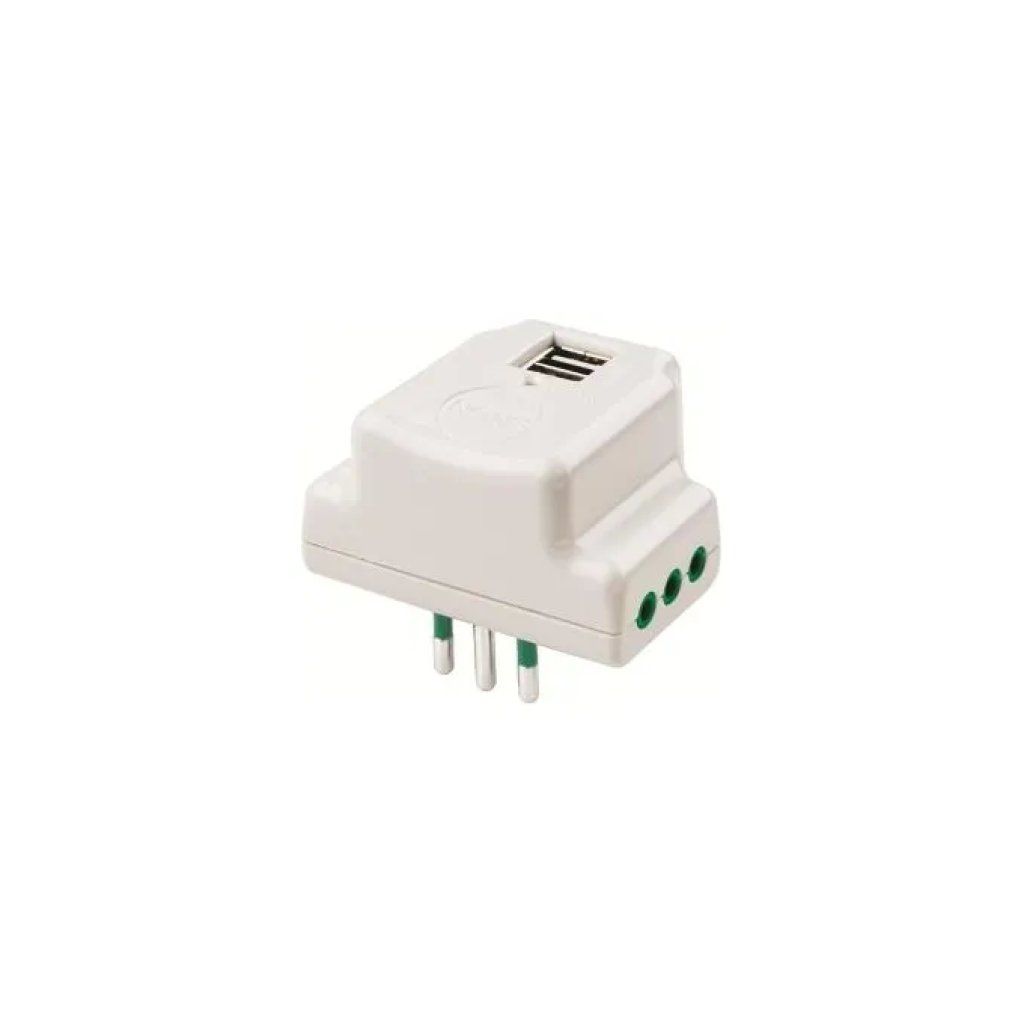 Fanton 87800 Adattatore Triplo con 3 Prese Italiane e 2 USB, Bianco Fanton 87800 Adattatore Triplo con 3 Prese Italiane e 2 USB, Bianco