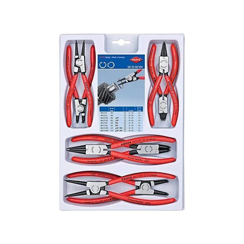 KNIPEX 00 20 04 V01 – Set di 8 pinze per anelli di sicurezza