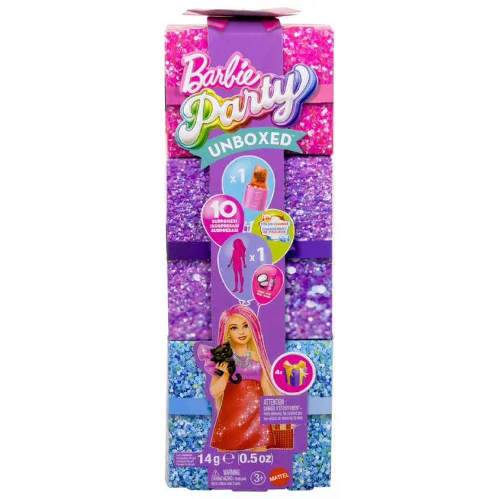 Barbie Party Unboxed – Bambola alla Moda con 10 Sorprese JFY68