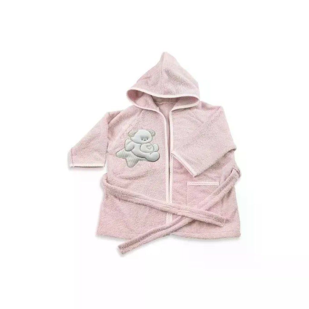 Italbaby Accappatoio Sweet Rosa con Cappuccio, 6-18 Mesi