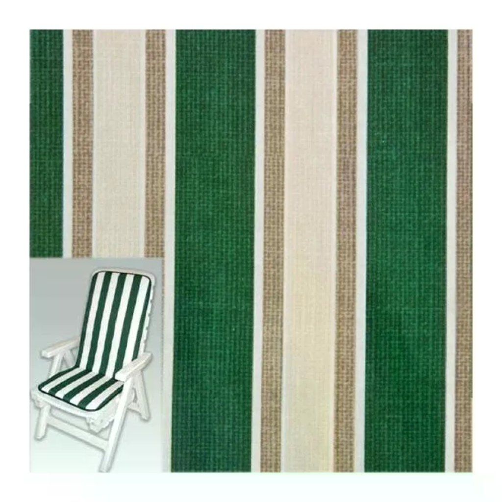 Floralcasa Cuscino per Sedia Alta a Righe Verdi e Beige 114 × 46 cm