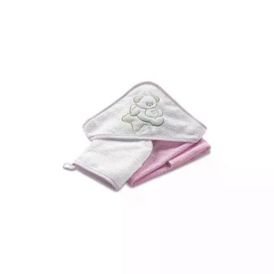Italbaby Accappatoio Quadrato per Neonato Sweet Rosa in Spugna