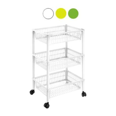 Tontarelli Mito – Carrello portaoggetti a 3 cestini, bianco Tontarelli Mito – Carrello portaoggetti a 3 cestini, bianco