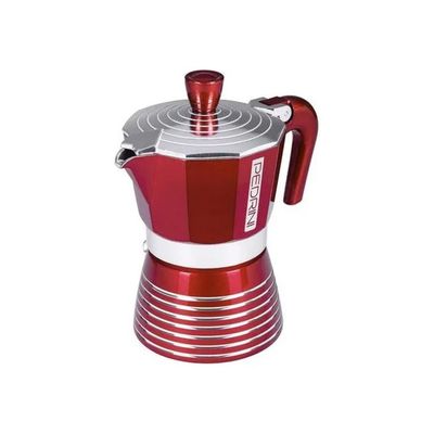 Pedrini Infinity 02CF115 – Caffettiera Moka rossa, 3 tazze