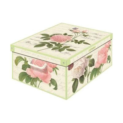 Lavatelli Scatola Componibile Decorata Rose 39 x 50 x 24 cm