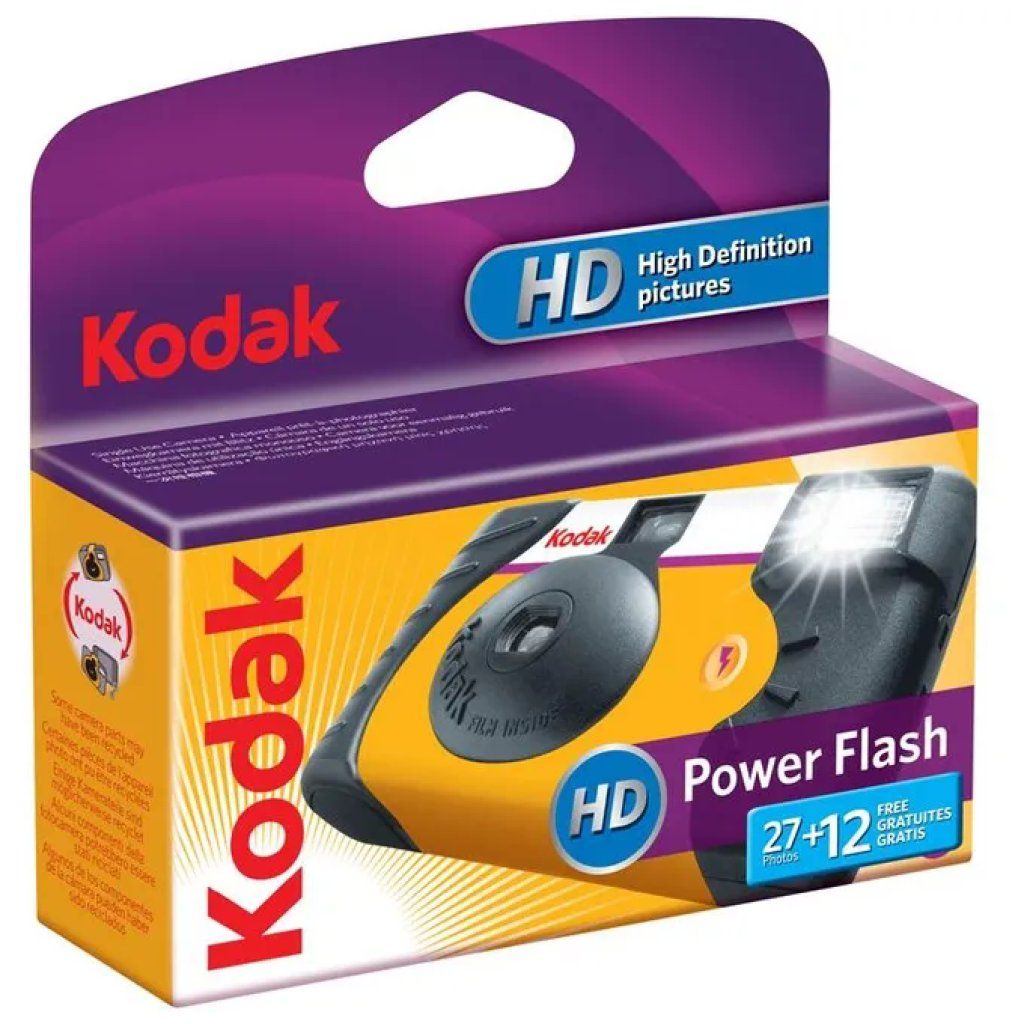 Kodak Power Flash 2712 Fotocamera Compatta a Pellicola Nero-Giallo Kodak Power Flash 2712 Fotocamera Compatta a Pellicola Nero-Giallo