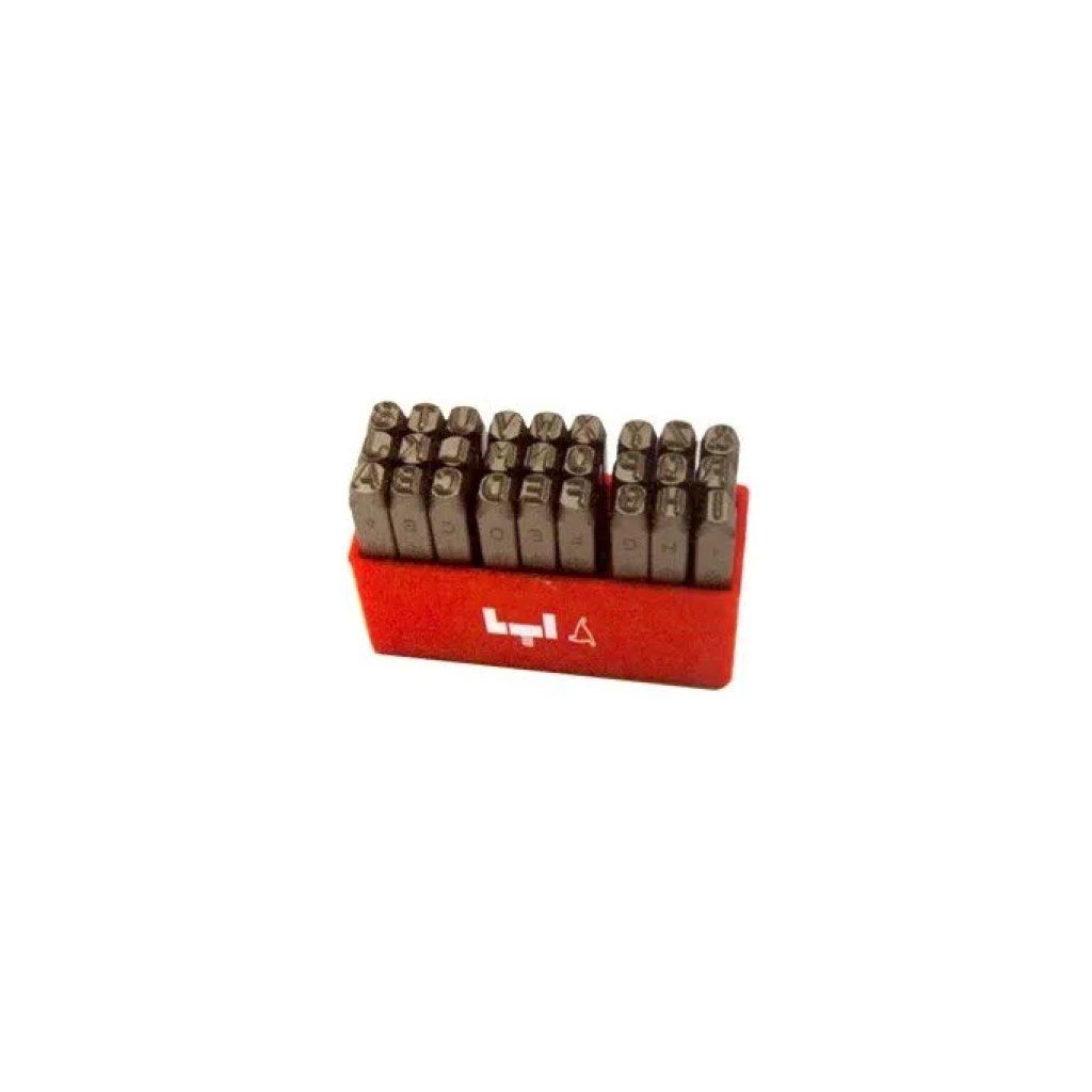 Krino 65015100 Set di punzoni per lettere in acciaio, 3 mm, 27 pezzi
