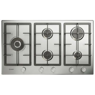 Indesit IN9522IX1 Piano cottura Gas 90 cm 5 fuochi doppia corona griglie ghisa lavastoviglie colore Inox Indesit IN9522IX1 Piano cottura Gas 90 cm 5 fuochi doppia corona griglie ghisa lavastoviglie colore Inox