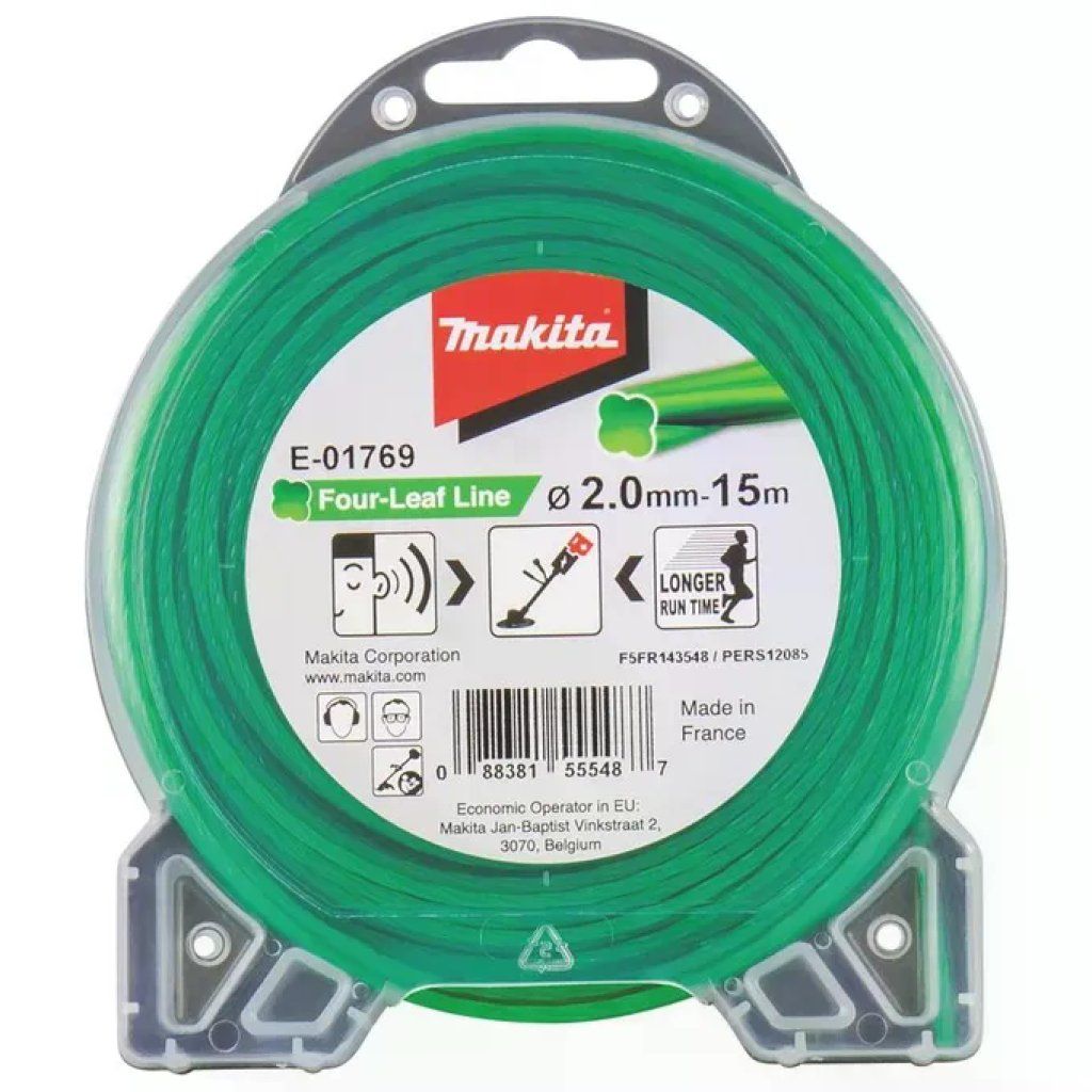 Makita E-01769 Filo a 4 lobi per decespugliatore, 2 mm, 15 m