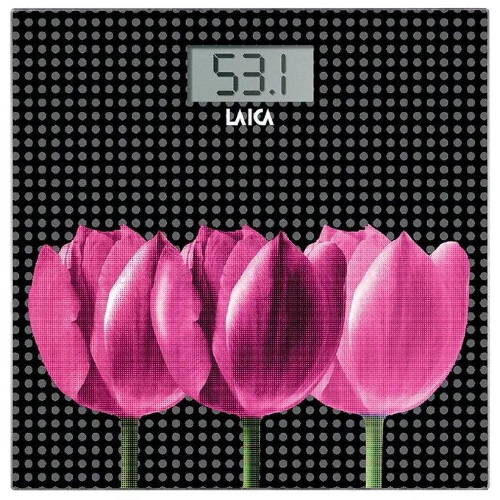 LAICA PS1075L Bilancia Pesapersone Elettronica Floreale Nera, 180 kg LAICA PS1075L Bilancia Pesapersone Elettronica Floreale Nera, 180 kg