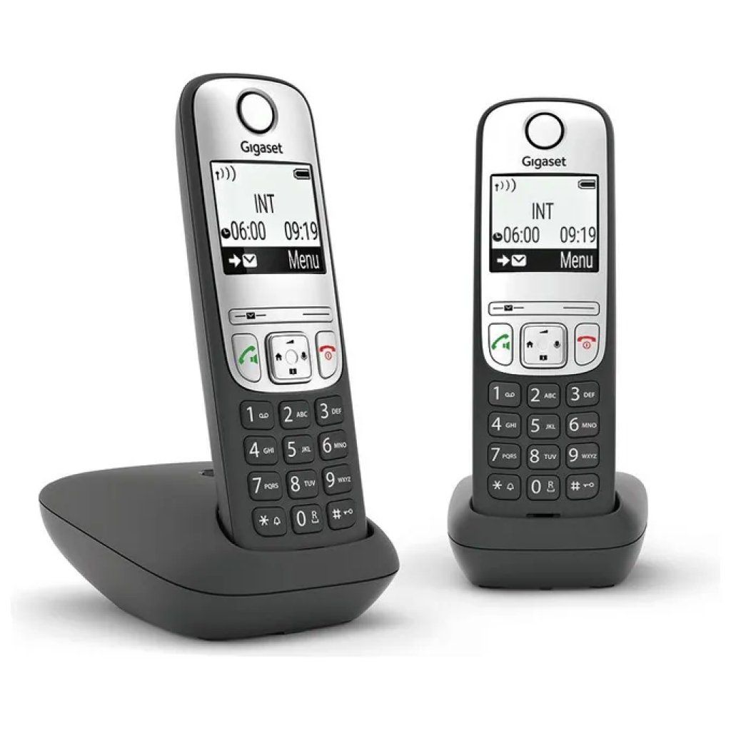 Gigaset A690 Duo – Telefono cordless con vivavoce, nero e argento
