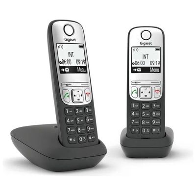 Gigaset A690 Duo – Telefono cordless con vivavoce, nero e argento