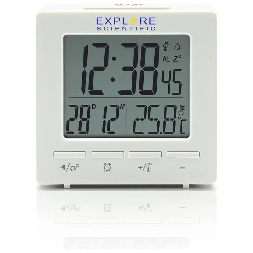Explore Scientific RDC1005WHT – Sveglia digitale radiocontrollata bianca Explore Scientific RDC1005WHT – Sveglia digitale radiocontrollata bianca