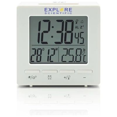 Explore Scientific RDC1005WHT – Sveglia digitale radiocontrollata bianca