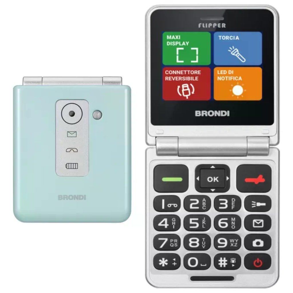 Brondi Flipper Flip 2,4 Brondi Flipper Flip 2,4" Dual SIM Verde Acqua