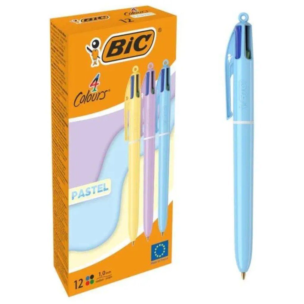 BIC BIC 4 Colours Pastel Penna a Sfera Multifunzione Punta Media 1