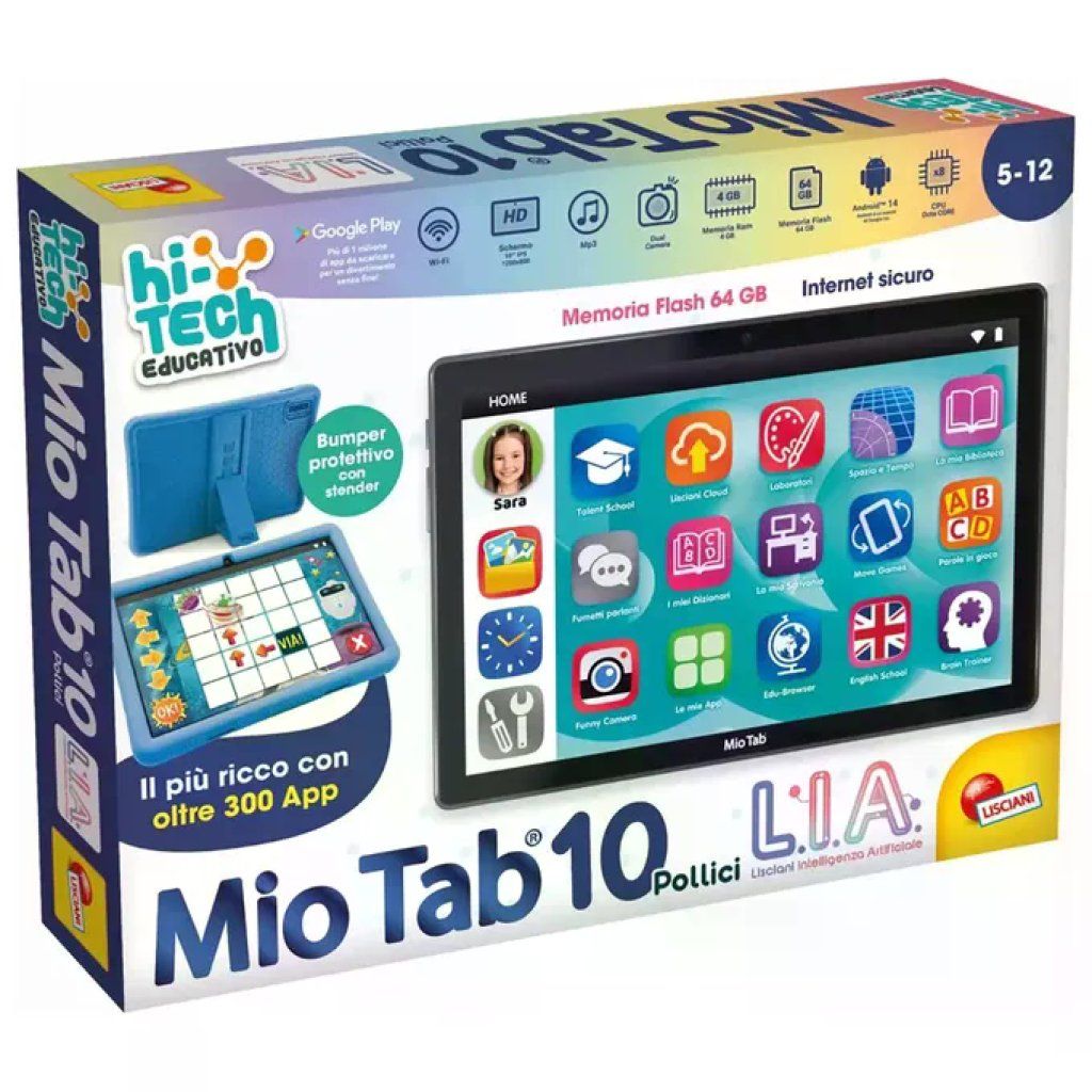 Lisciani Mio Tab 10" L.I.A. Tablet Educativo, 64GB, Android 14