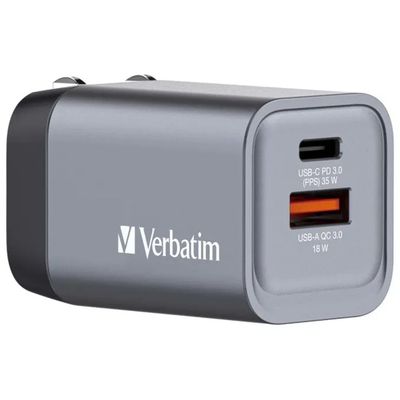 Verbatim GNC-35 Caricatore USB-C PD 35 W Nero e Grigio