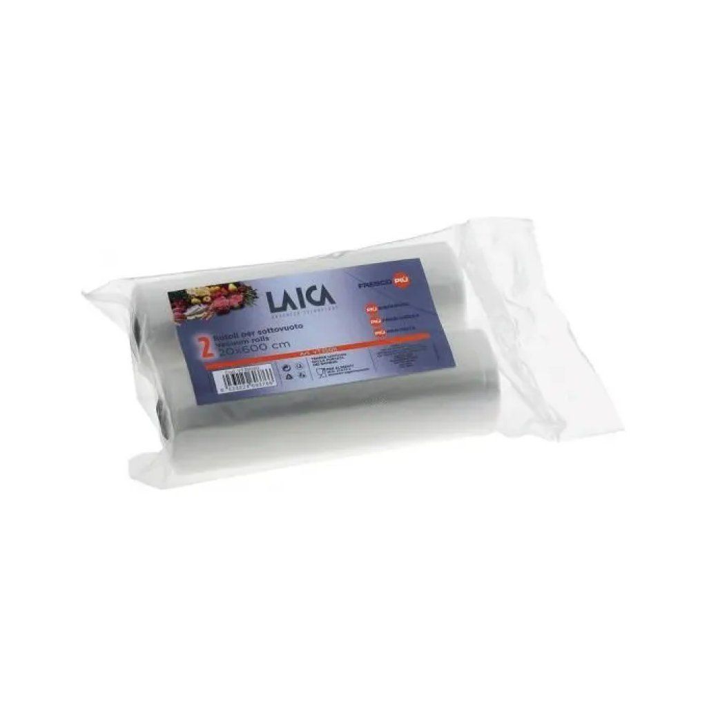 LAICA VT3508 – 2 rotoli per sottovuoto alimentare 20 × 600 cm LAICA VT3508 – 2 rotoli per sottovuoto alimentare 20 × 600 cm