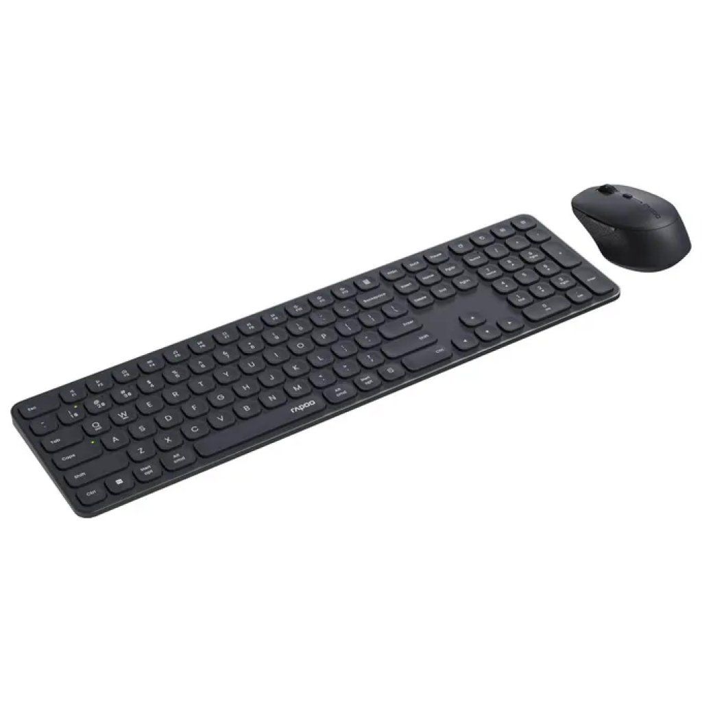 Rapoo 9810M Combo Tastiera e Mouse Wireless Bluetooth, Layout Italiano, Nero