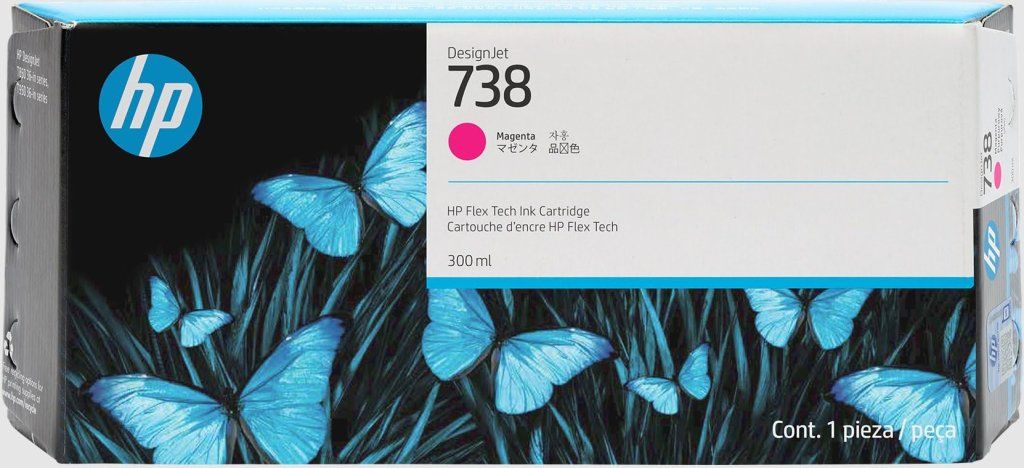 HP Cartuccia originale HP DesignJet 738 Magenta 300 ml HP Cartuccia originale HP DesignJet 738 Magenta 300 ml
