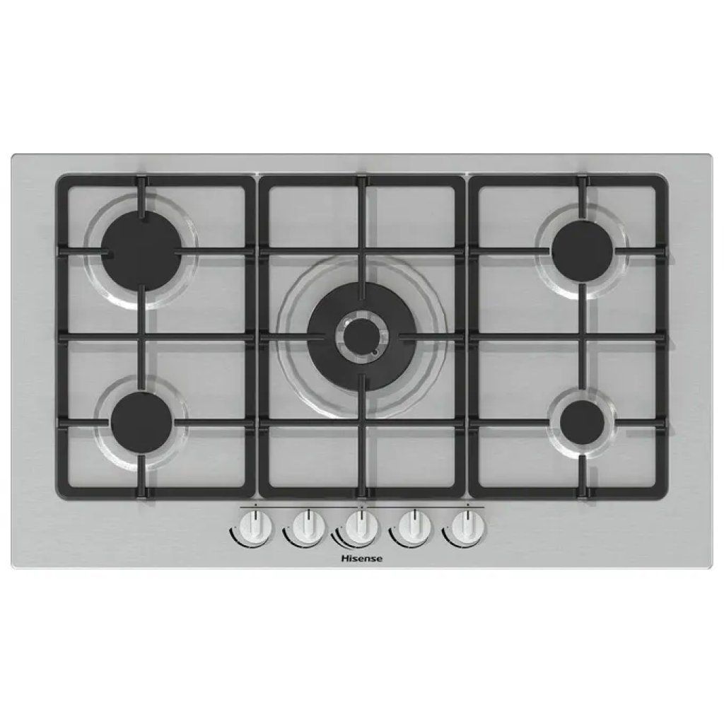 Hisense GM773XF Piano cottura a gas 71 cm, 5 fuochi, Wok, acciaio inox
