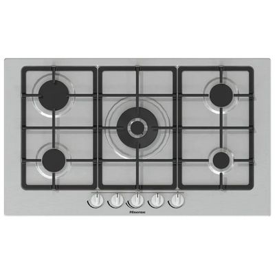 Hisense GM773XF Piano cottura a gas 71 cm, 5 fuochi, Wok, acciaio inox
