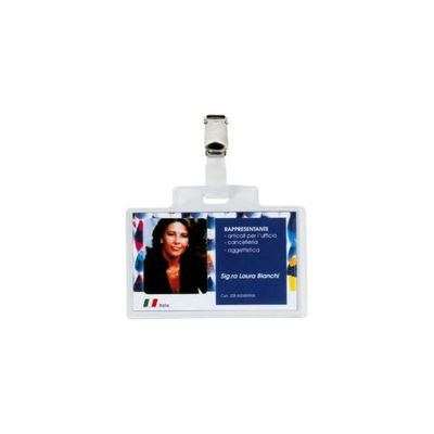 SEI Rota 318005 PASS 3E – Porta badge trasparente con clip, 95 × 60 mm, confezione da 100