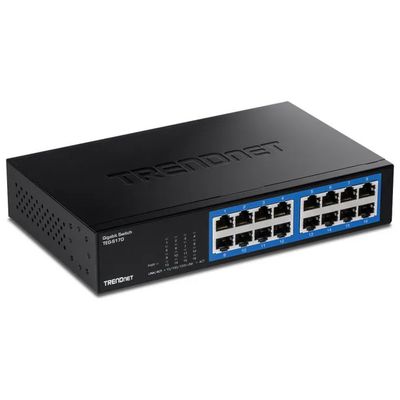 Trendnet TEG-S17D Switch di Rete Gigabit 16 Porte Full Duplex 32 Gbit-s Rack Mountabile colore Nero